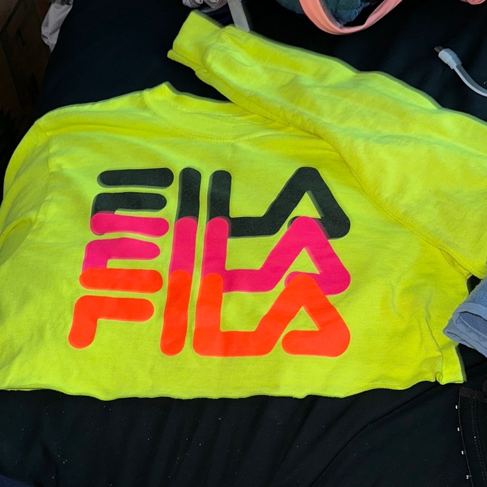 Fila Yellow and Black Long Sleeve Tee
